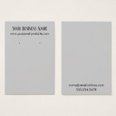 Simple Light Gray Earring Holder Display Cards (Front & Back)