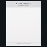 Simple Light Gray Linen Black Typography Letterhead<br><div class="desc">The elegant,  simple,  and minimalistic immigration attorney letterhead design features customizable black typography on a light gray linen texture background.</div>