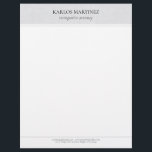 Simple Light Gray Linen Black Typography Letterhead<br><div class="desc">The elegant,  simple,  and minimalistic immigration attorney letterhead design features customizable black typography on a light gray linen texture background.</div>