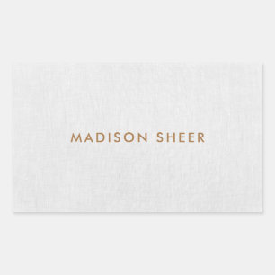 Simple, Light Gray Linen Minimalist Rectangular Sticker