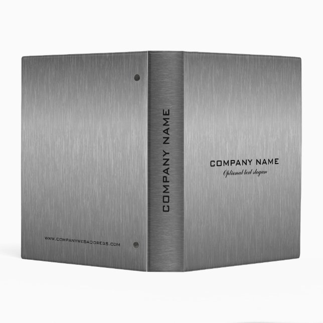 Simple Light Gray Metallic Texture Print Mini Binder (Background)