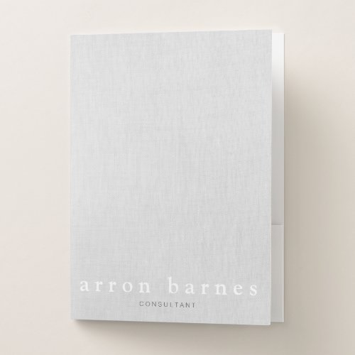 Simple Light Gray Modern Minimalist Designer Pocket Folder