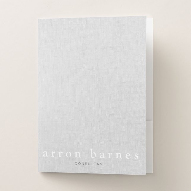 Simple Light Gray Modern Minimalist Designer Pocket Folder (Front)