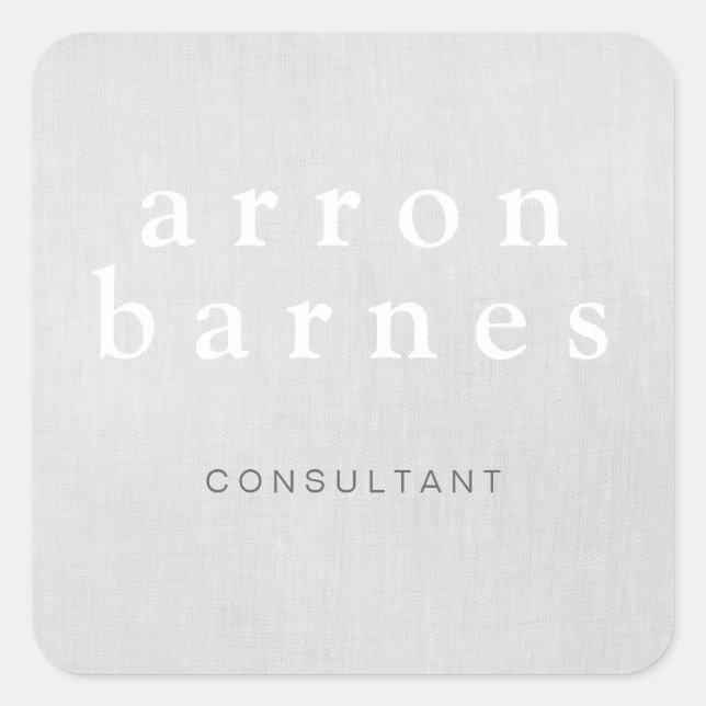 Simple Light Gray Modern Minimalist Designer Square Sticker (Front)