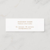 Simple, Light Gray, Modern Minimalist Mini Business Card (Back)