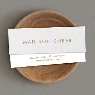 Simple, Light Gray, Modern Minimalist Mini Business Card