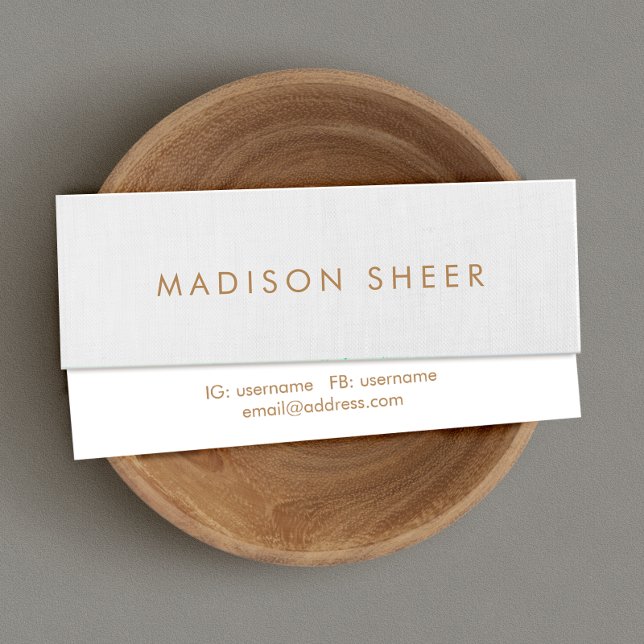 Simple, Light Gray, Modern Minimalist Mini Business Card