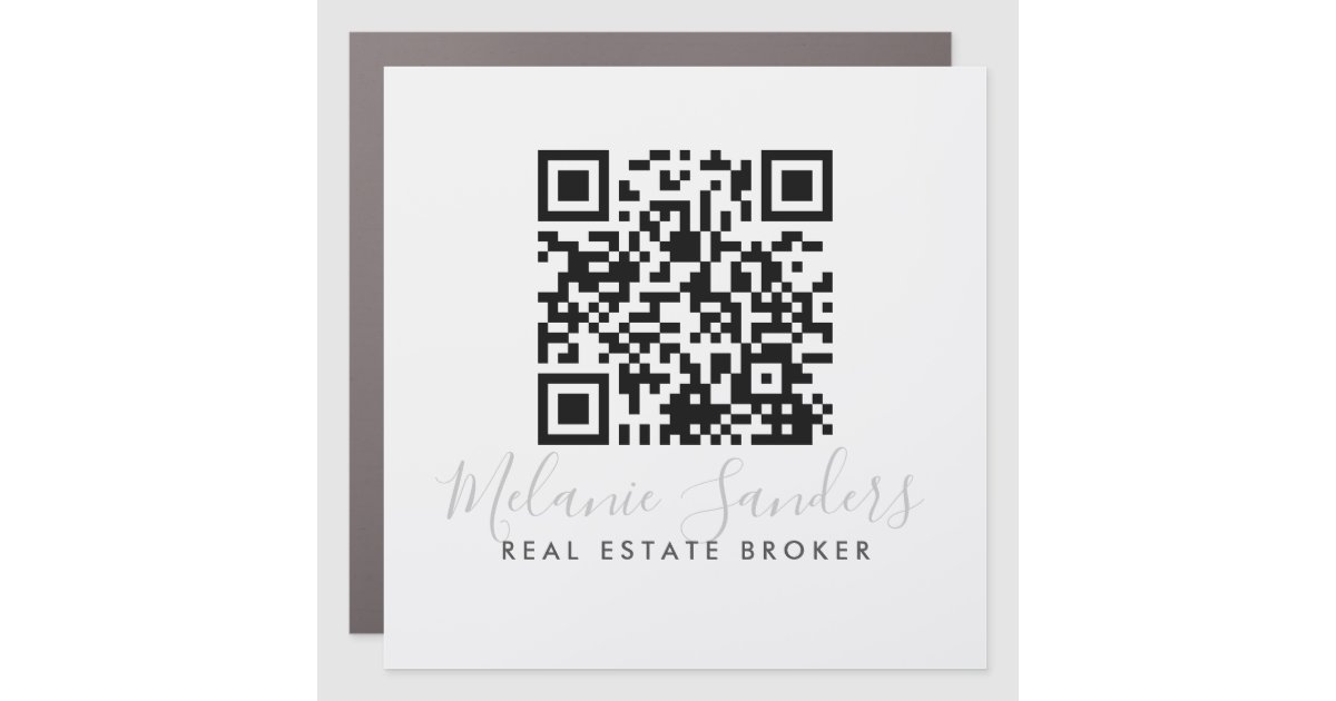 Simple Light Gray Promotional QR Code Car Zazzle