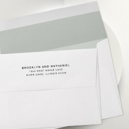 Simple Light Gray Return Address Lined Envelope
