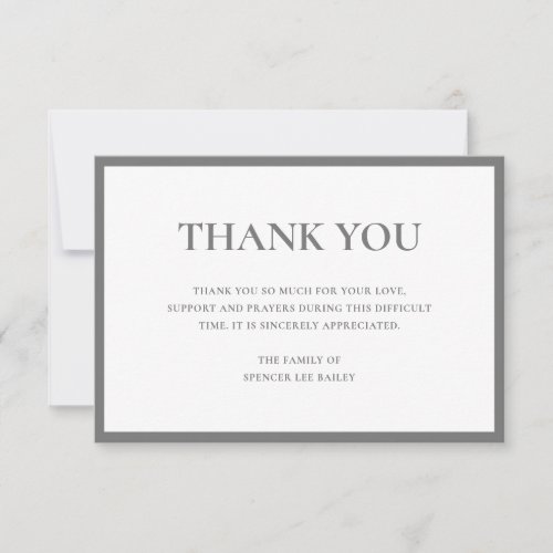 Simple Light Gray Traditional Sympathy Funeral