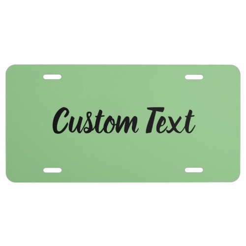 Simple Light Green and Black Script Text Template License Plate