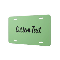 Simple Light Green and Black Script Text Template License Plate | Zazzle