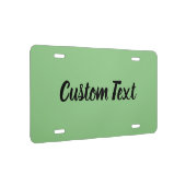 Simple Light Green and Black Script Text Template License Plate | Zazzle