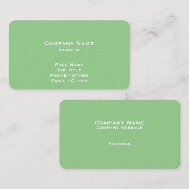 Simple Light Green Business Card (Front/Back)