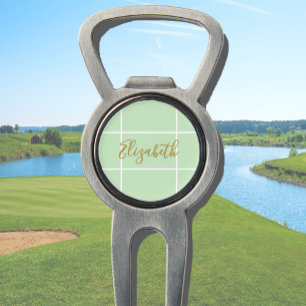 Simple light green minimalist custom name ladies divot tool