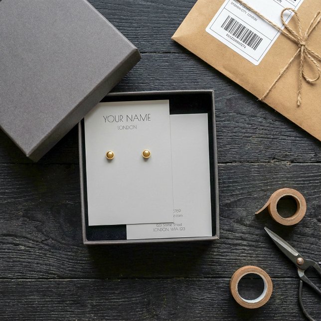 Simple light grey earring display card (Simple light grey earring display card.)