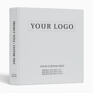 Simple Light Grey Minimal Business Logo Promotion 3 Ring Binder