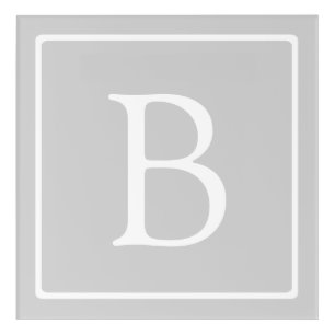 Simple Light Grey Monogram Acrylic Print