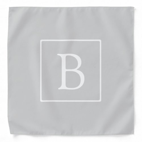 Simple Light Grey Monogram Bandana