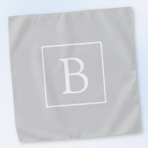Simple Light Grey Monogram Bandana