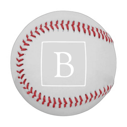 Simple Light Grey Monogram Baseball