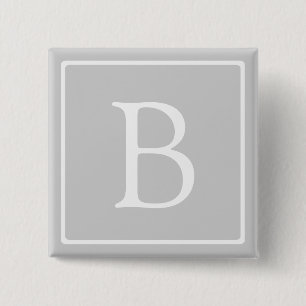 Simple Light Grey Monogram Button