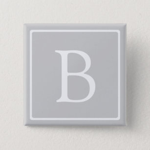 Simple Light Grey Monogram Button