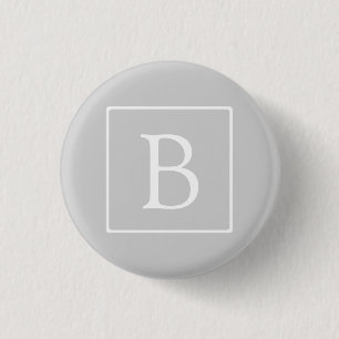 Simple Light Grey Monogram Button