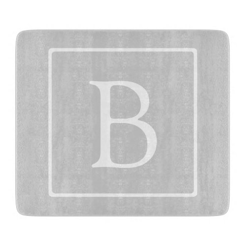 Simple Light Grey Monogram Cutting Board