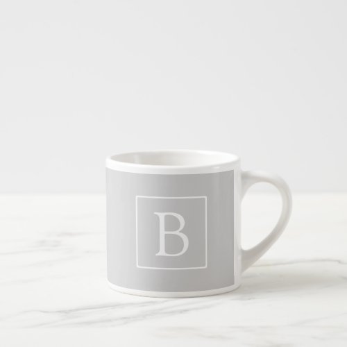 Simple Light Grey Monogram Espresso Cup