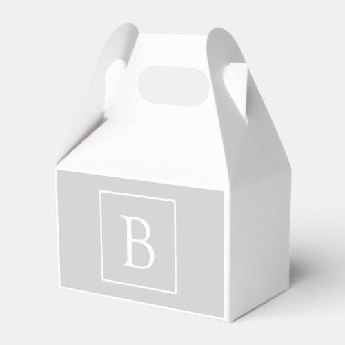 Simple Light Grey Monogram Favor Boxes
