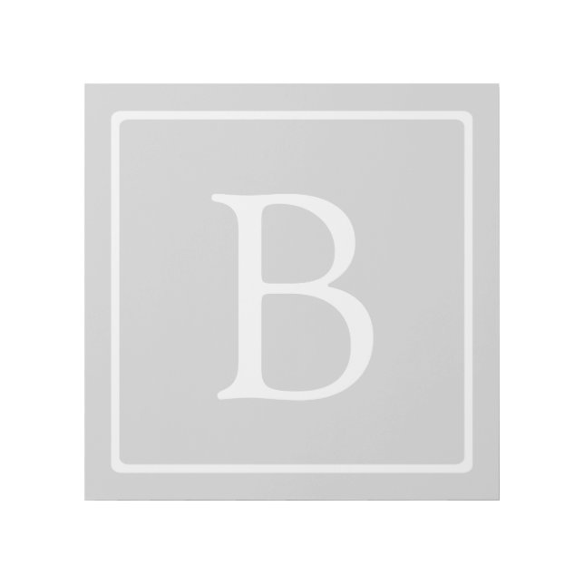 Simple Light Grey Monogram Gallery Wrap (Front)