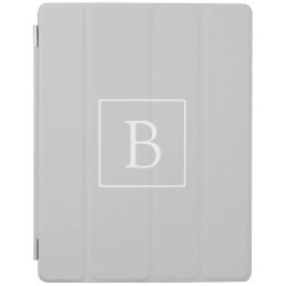 Simple Light Grey Monogram iPad Smart Cover