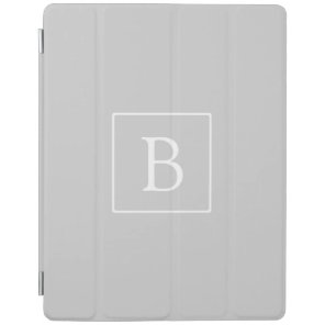 Simple Light Grey Monogram iPad Smart Cover
