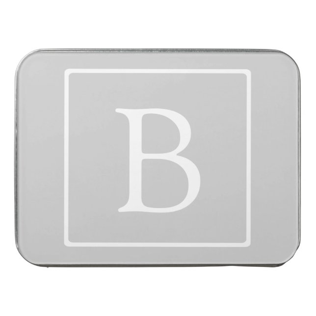 Simple Light Grey Monogram Jigsaw Puzzle (Case Horizontal)