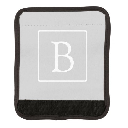 Simple Light Grey Monogram Luggage Handle Wrap