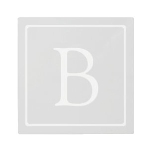 Simple Light Grey Monogram Metal Print