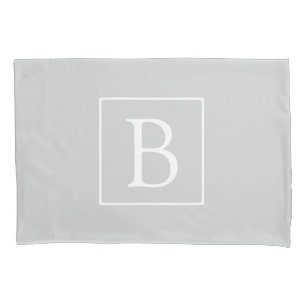 Simple Light Grey Monogram Pillow Case