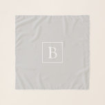 Simple Light Grey Monogram Scarf<br><div class="desc">Editable monogram,  customize as you like!</div>