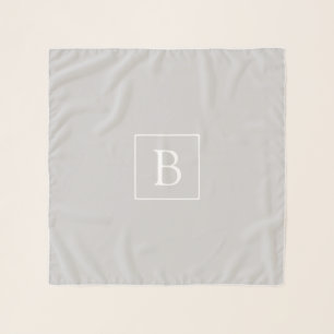 Simple Light Grey Monogram Scarf
