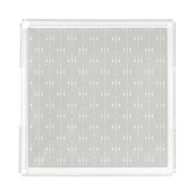Simple light grey pattern on a grey background. acrylic tray (Front)