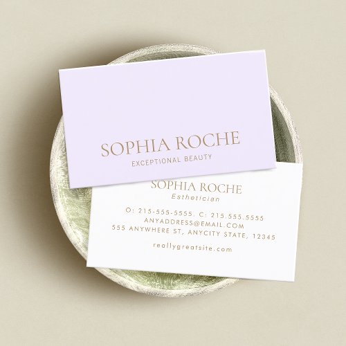 Simple Light Lavender Professional Business Card