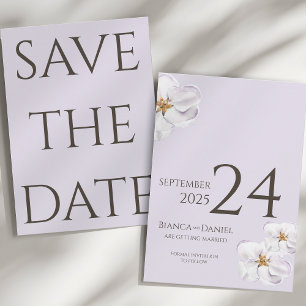Simple Light Lavender Wedding Save the date
