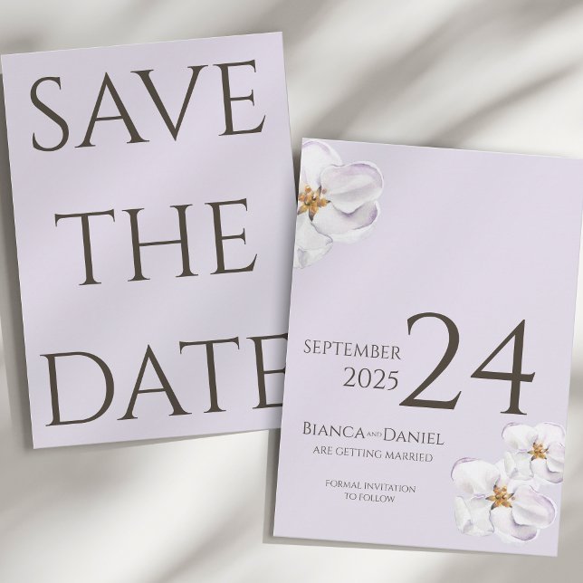 Simple Light Lavender Wedding Save the date (Creator Uploaded)