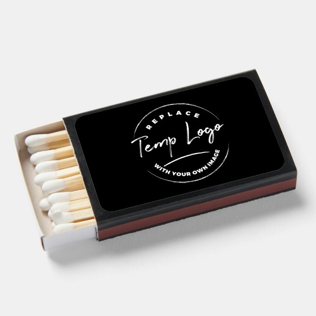 Simple Light Logo on Dark Background Matchboxes (Front Open)