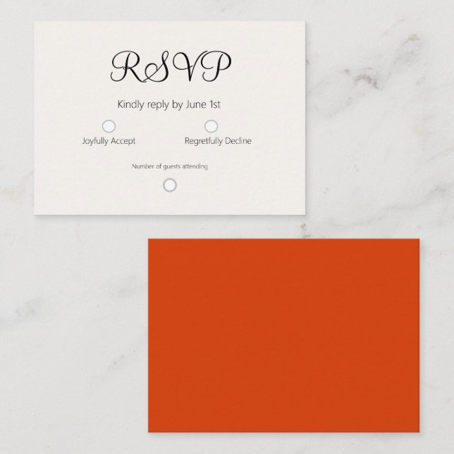 Simple Light Orange  Note Card (Front/Back)