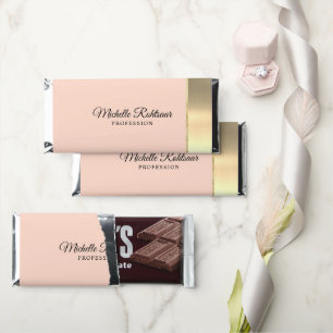 Simple Light Peach Metallic Hershey Bar Favors