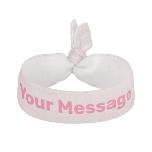 Simple Light Pink and Fuchsia Your Message Text Elastic Hair Tie