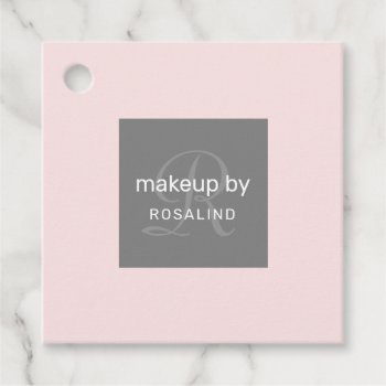 Simple Light Pink And Gray Boutique Hang Tag by GirlyBusinessCards at Zazzle
