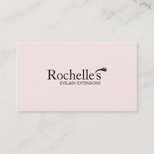 Simple Light Pink Eyelash Salon Business Card